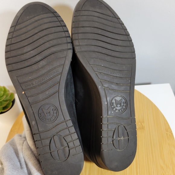 MEPHISTO solid black almond toe wedge slip on casual work comfort shootie - Picture 5 of 11